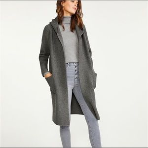 Ann Taylor Ribbed Hoodie Long Cardigan Size M